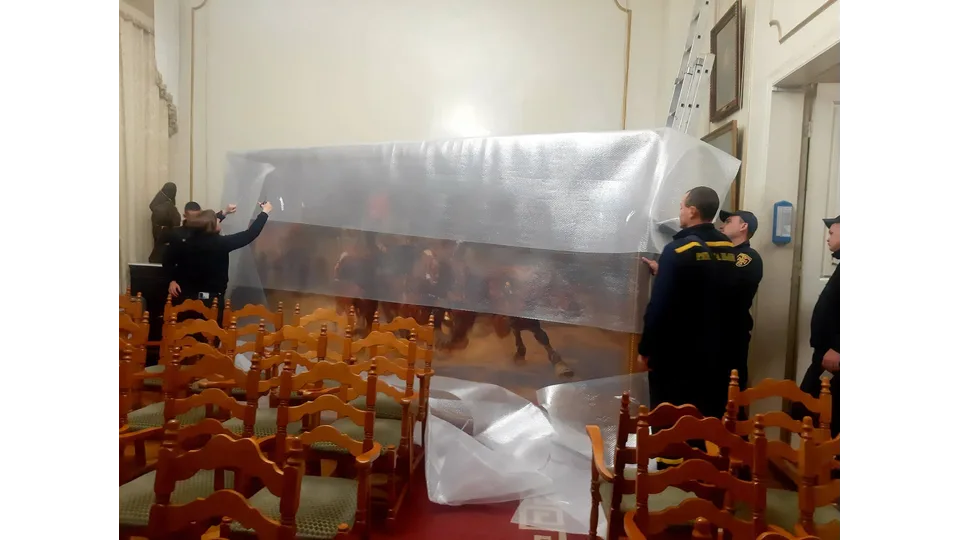 До Миколаївського обласного художнього музею імені Василя Верещагіна повернули картину художника Альфонса Жаби «На пожежу». Фото: Facebook-сторінка музею